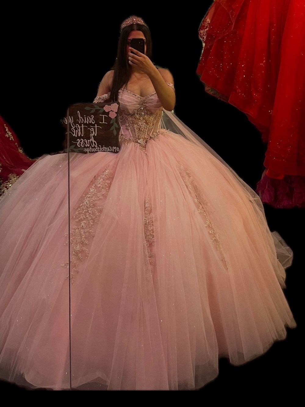 Girls' Pink Sparkle Ball Gown Dress with Embellished Bodice